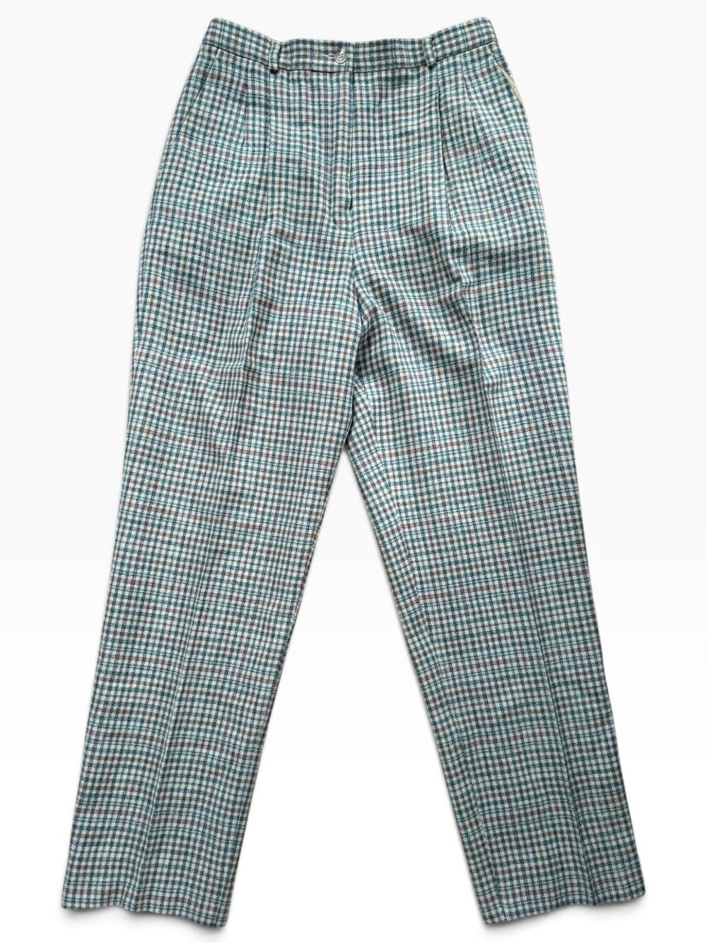 Vintage Pendleton Wool Plaid Pants | High Rise Satin Lined Trousers | Medium 10